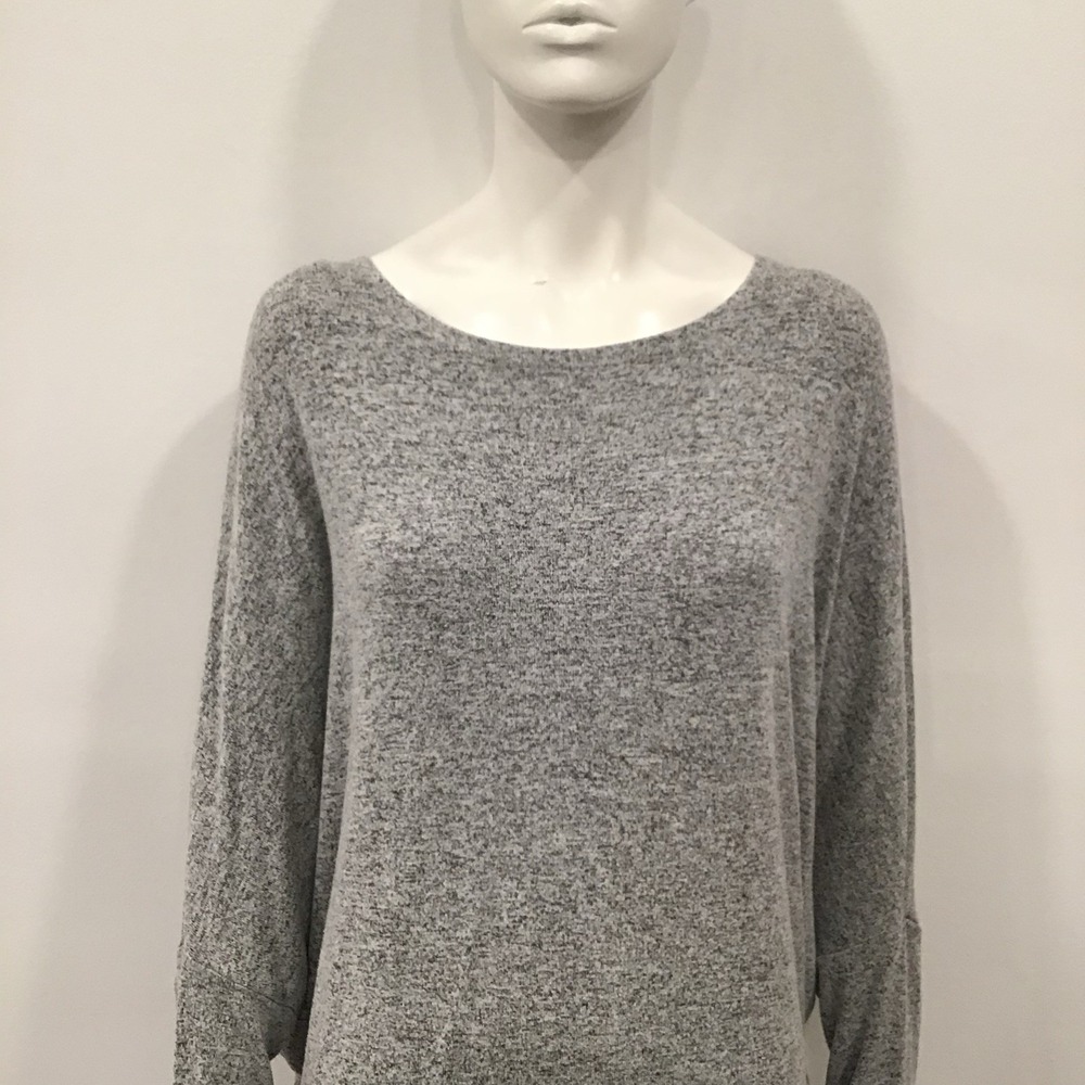 White House Black Market Top Marbled Black White Gray Medium Drop Waist Blouse - Picture 6 of 16